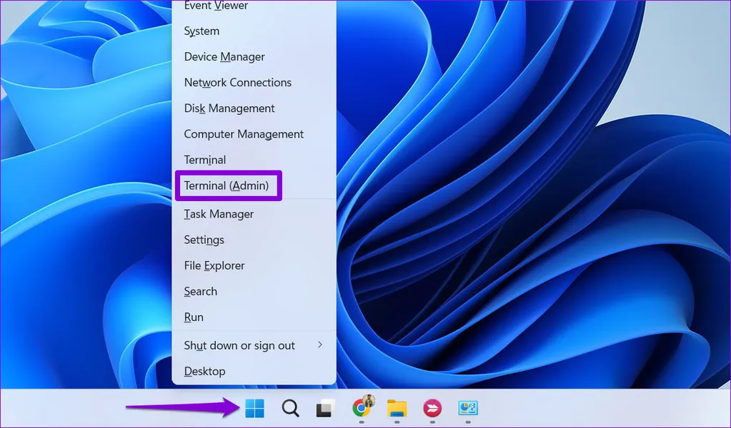 Откройте Терминал (Администратор) в Windows 11