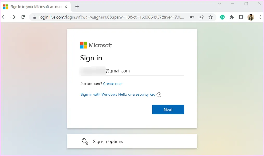 Войти в учетную запись Microsoft онлайн