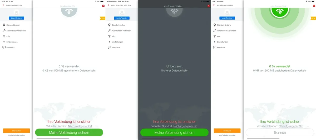 Скриншот приложения Avira Phantom VPN и Wifi Proxy