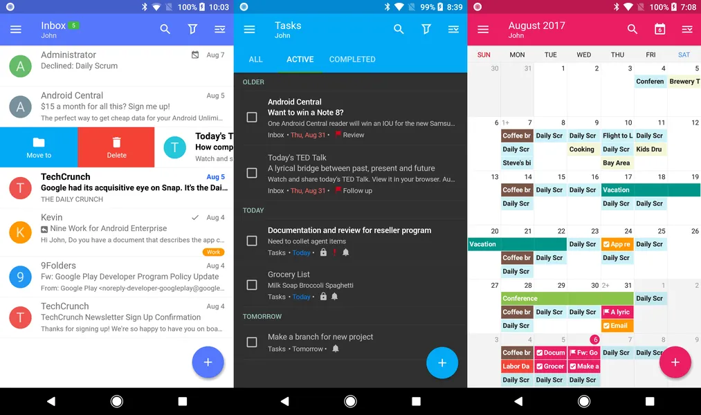 Nine - приложение электронной почты для Android