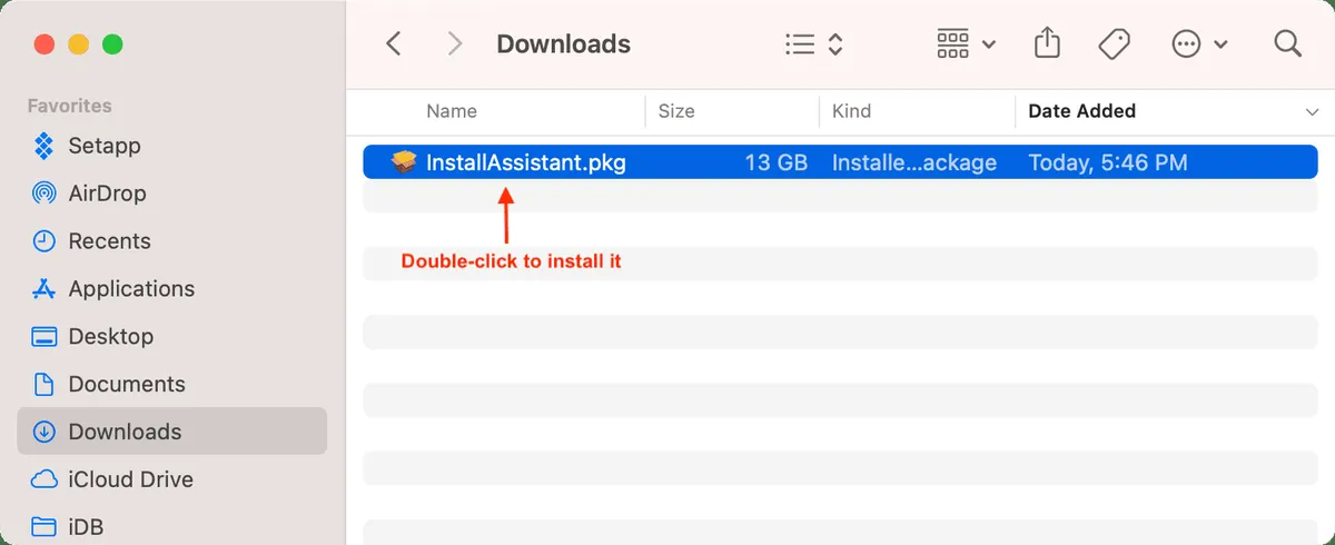 PKG-файл macOS Sonoma InstallAssistant размером 13 ГБ