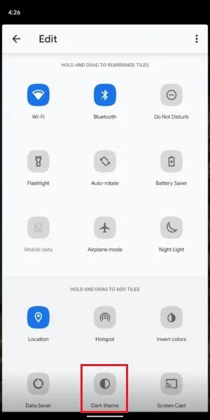 Включить темную тему Android 10, способ 2, снимок экрана 2