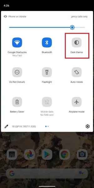 Включить темную тему Android 10, способ 2, снимок экрана 3