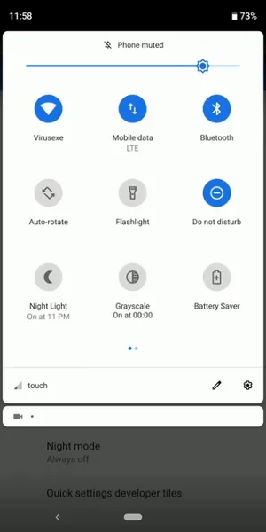 Включить темный режим Android 10, способ 3, снимок экрана 1