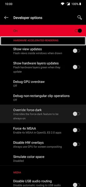 Принудительно включить темный режим для всех приложений в Android 10, снимок экрана 1